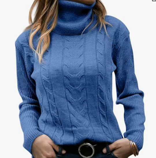 Knit sweater for women with high collar and relief pattern with braids Lune London