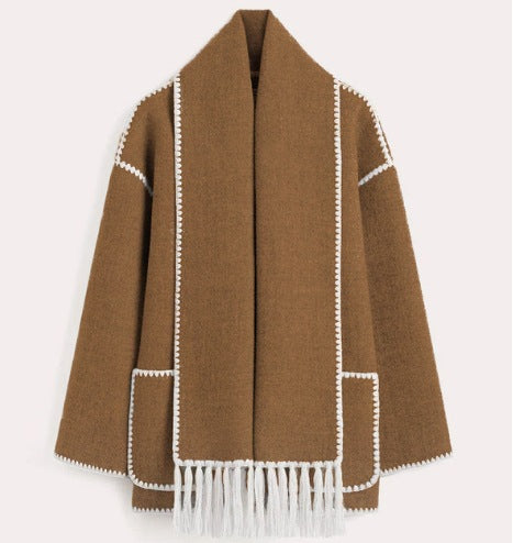Fringed jacket for women with elegant trim at the hem Lune London