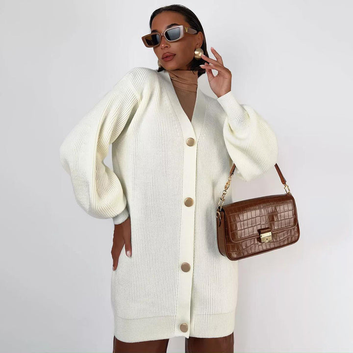 Manteau en tricot pour femmes avec coupe oversize et détails de boutons élégants Chic & Stil