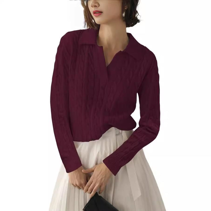 Turtleneck sweater for women with carp pattern and contrasting edges Lune London