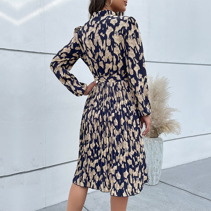A-line dress for women with a tie belt and long sleeves Lune London