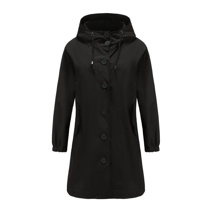 Fashionable transitional jacket for women with adjustable hood and practical pockets Lune London