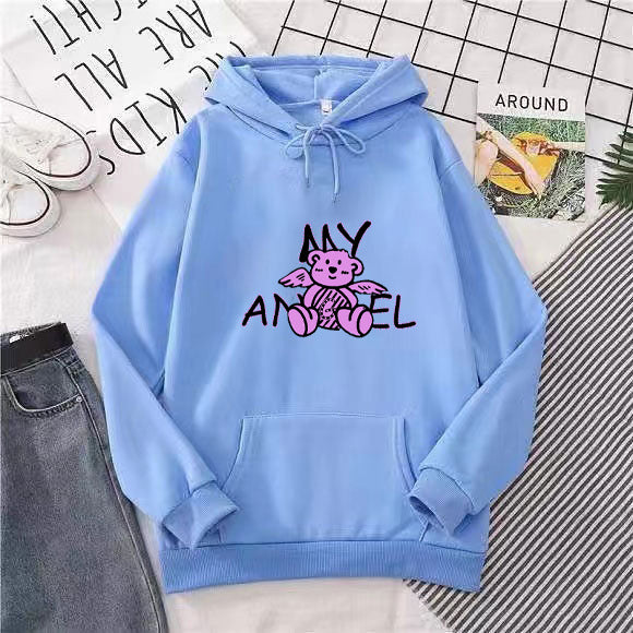 Women's hoodie with cute angel bear design Chic & Stil