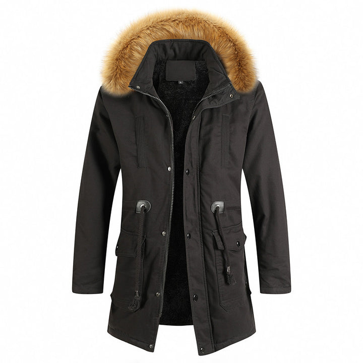 Warm winter jacket for men with removable hood and fleece lining Lune London