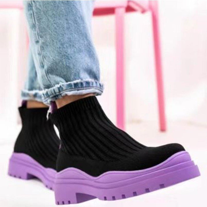 Knee-high stretch boots for women with non-slip sole and breathable surface Lune London