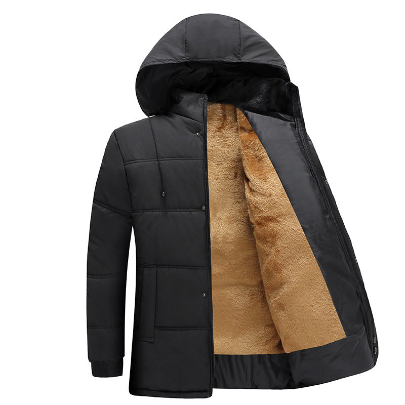 Men's winter jacket quilted with insulating hood and soft inner lining Lune London