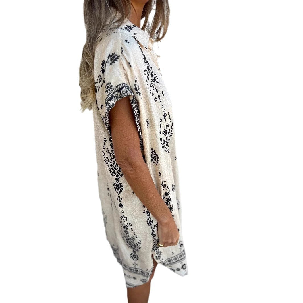 Lune London fine patterned women's shirt dress