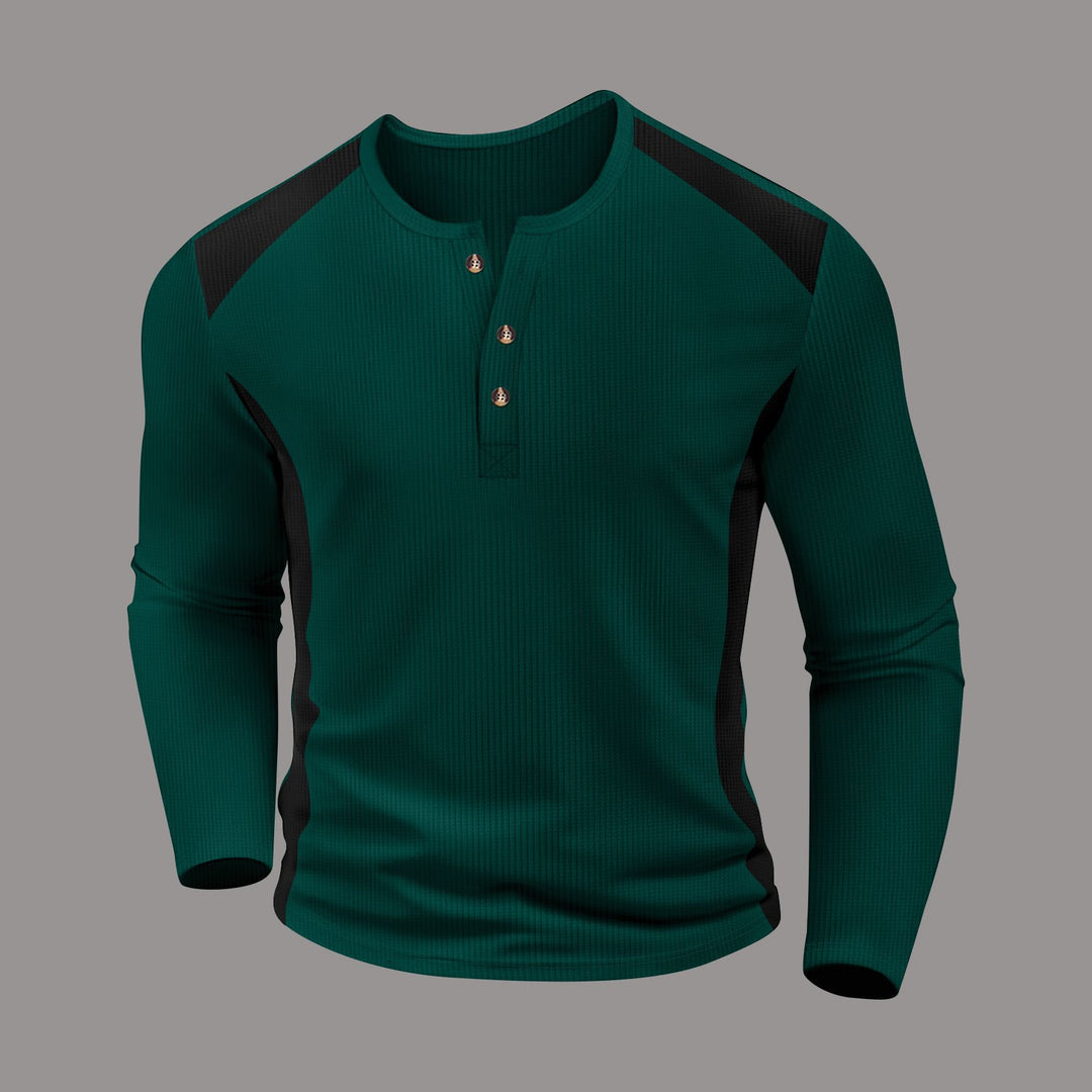 Men's long sleeve shirt with trendy buttons and textured fabric Lune London