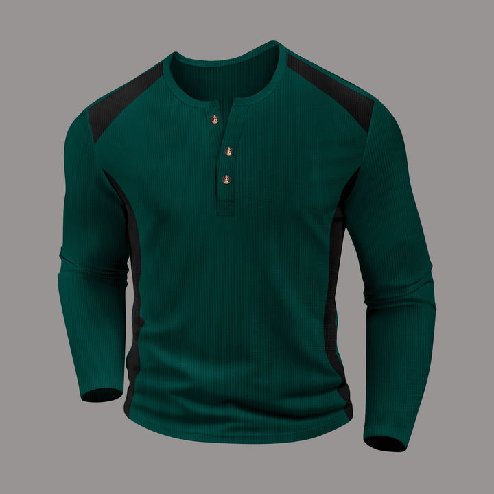 Men's long sleeve shirt with trendy buttons and textured fabric Lune London