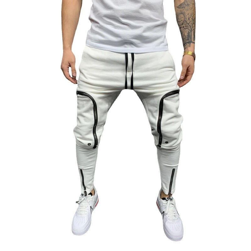 Men's sporty jogger pants with stylish zippers and a slim fit Lune London