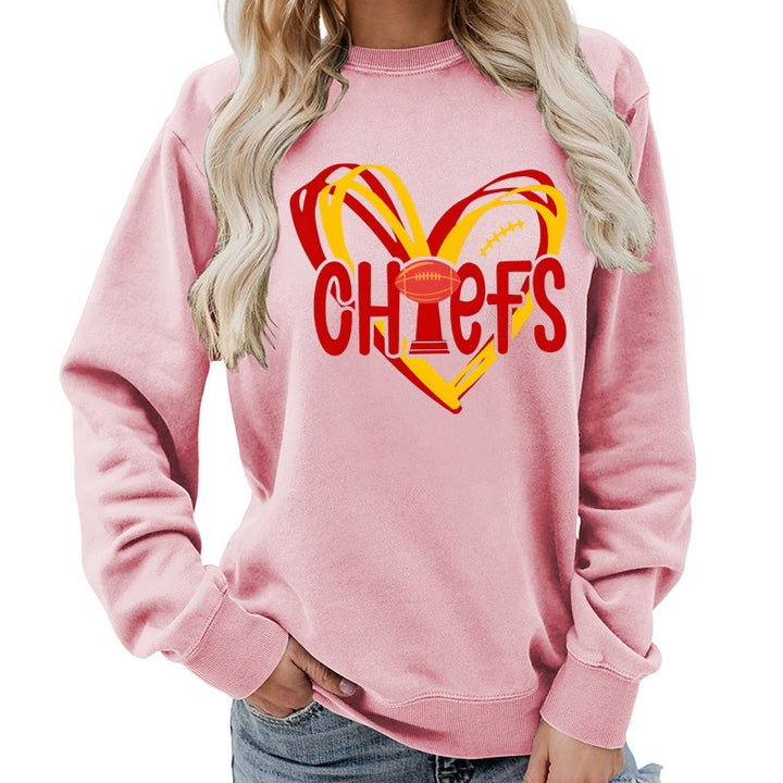 Sweat-shirt pour femmes avec design de cœur et graphiques sportifs créatifs Chic & Stil
