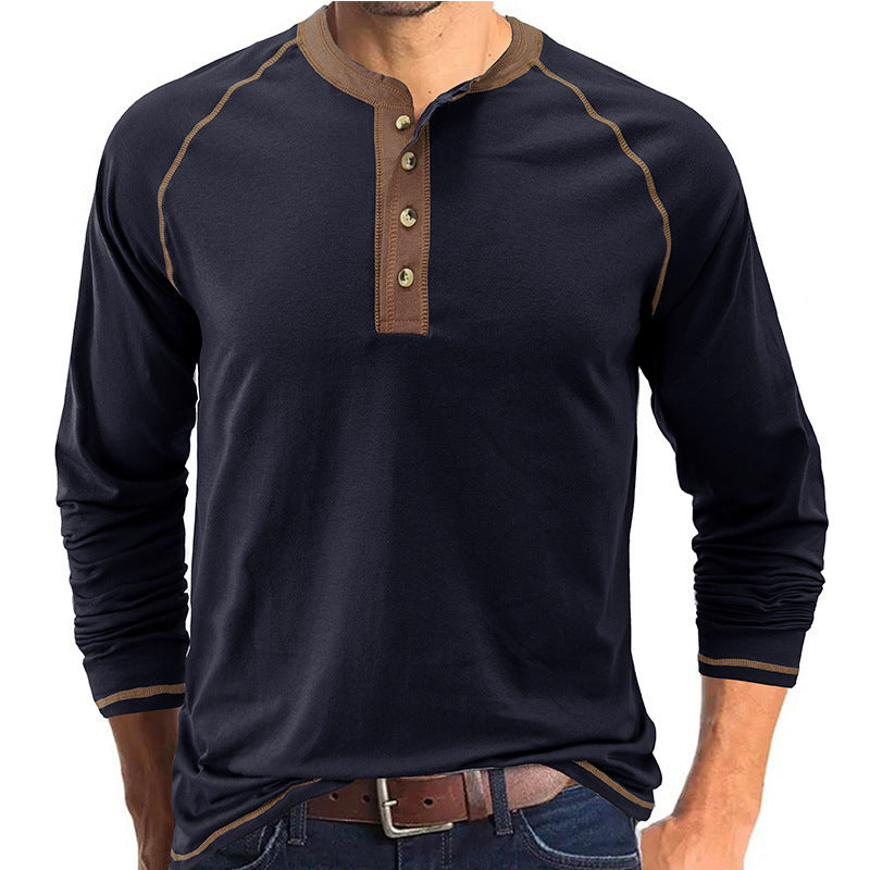 Men's long sleeve shirt with button placket and contrasting details Lune London