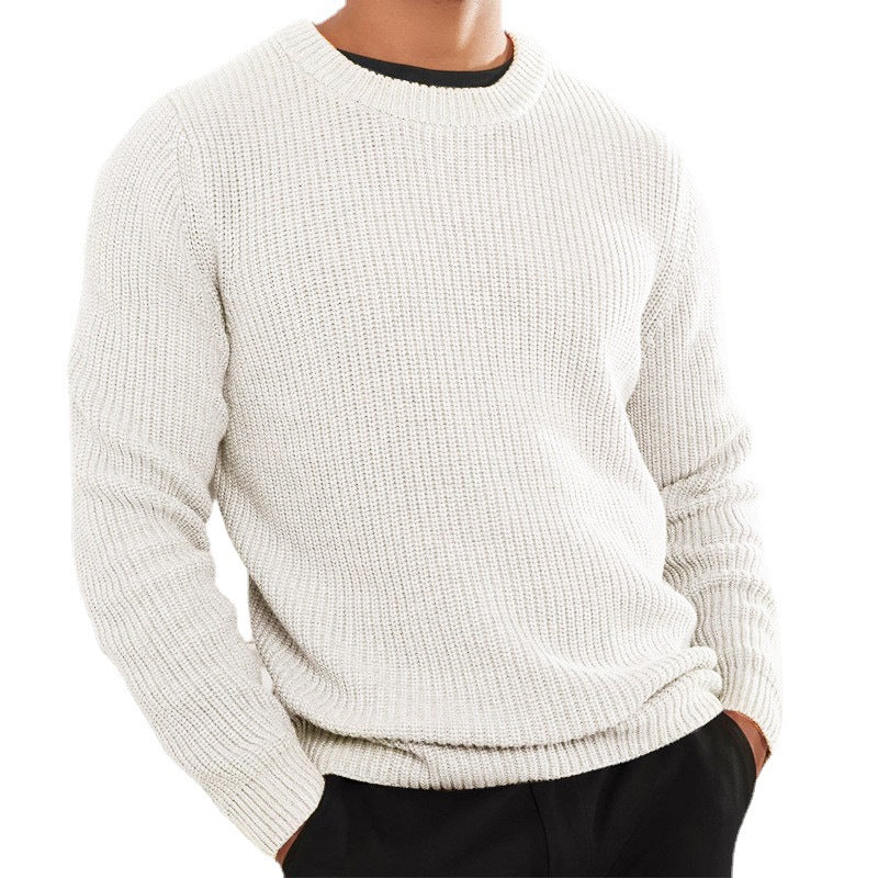 Chunky knit sweater for men with a textured design and a high collar Lune London