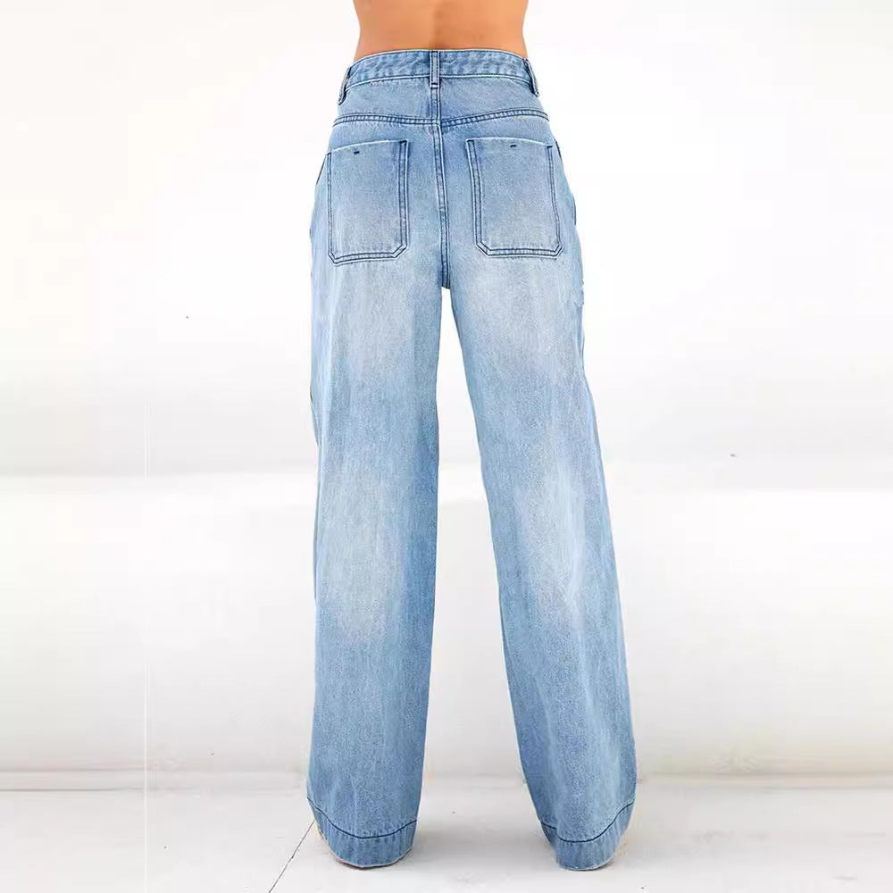 Women's wide jeans with high waistband and casual cut Lune London