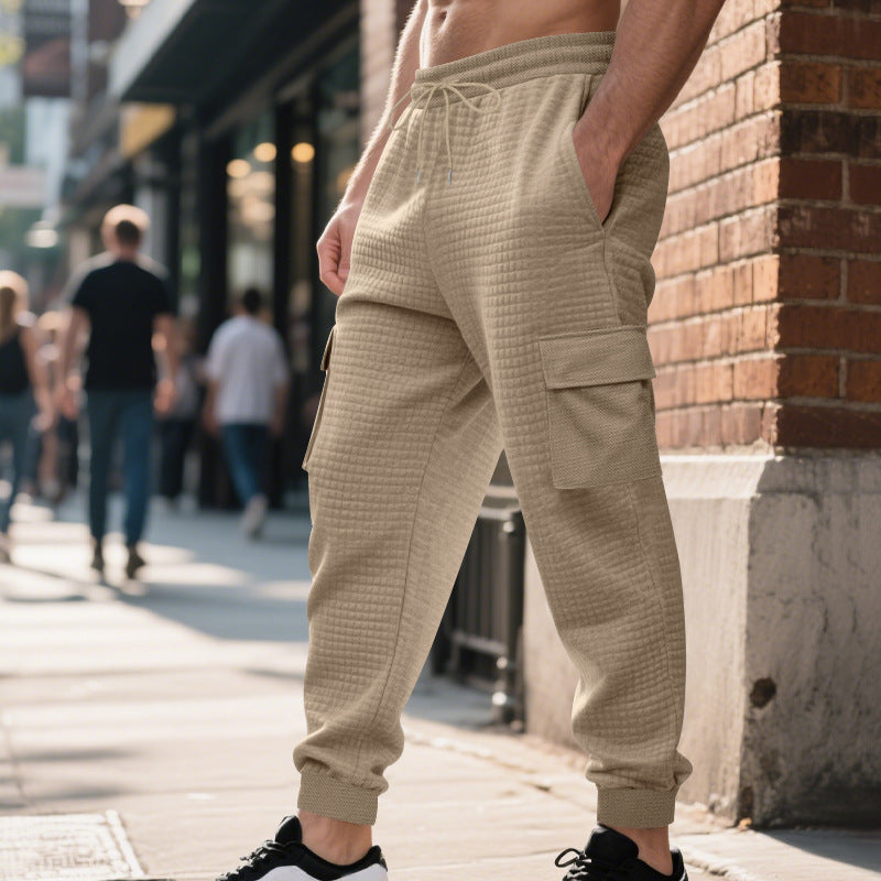 Men's cargo sweatpants with practical modern pockets and elastic waistband Lune London