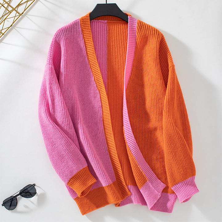 Casual knitted cardigan for women with asymmetrical design and structured knit Lune London