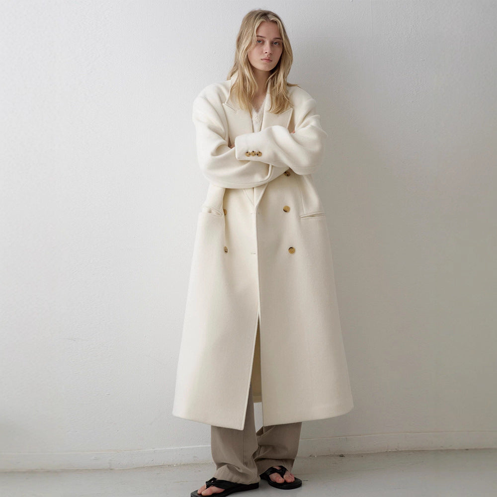 Veste longue oversize pour femmes avec patte de boutonnage double Chic & Stil