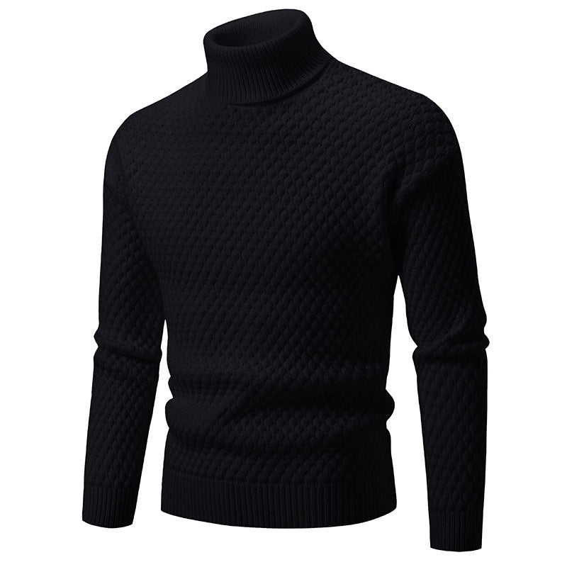 Knit sweater for men with a high collar and textured surface Lune London