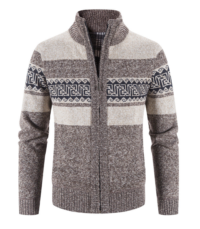 Comfortable knit jacket for men with zip collar Lune London