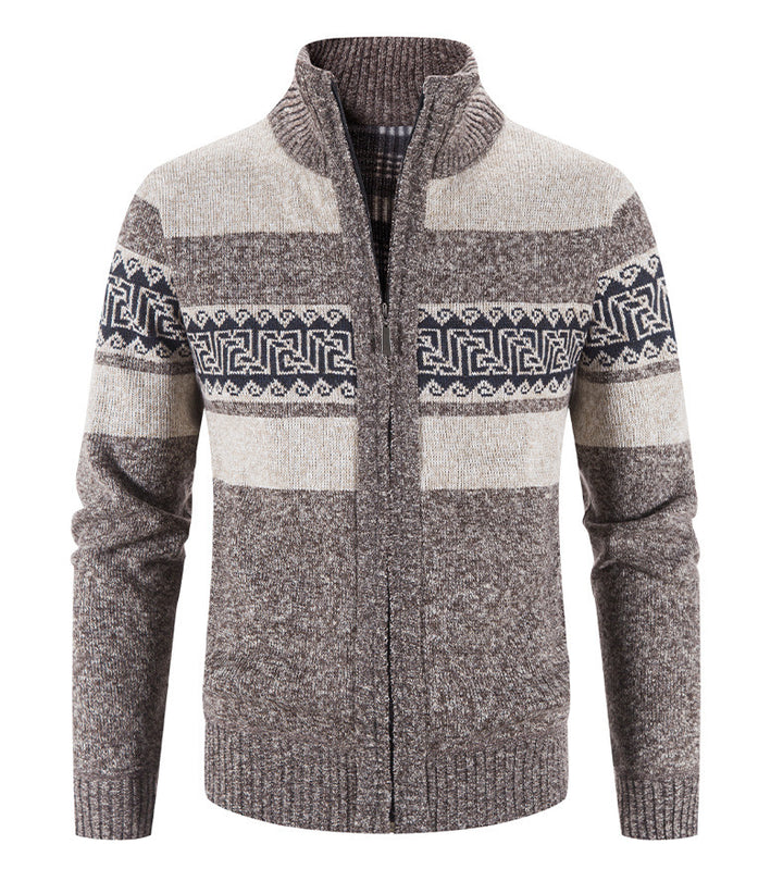 Comfortable knit jacket for men with zip collar Lune London