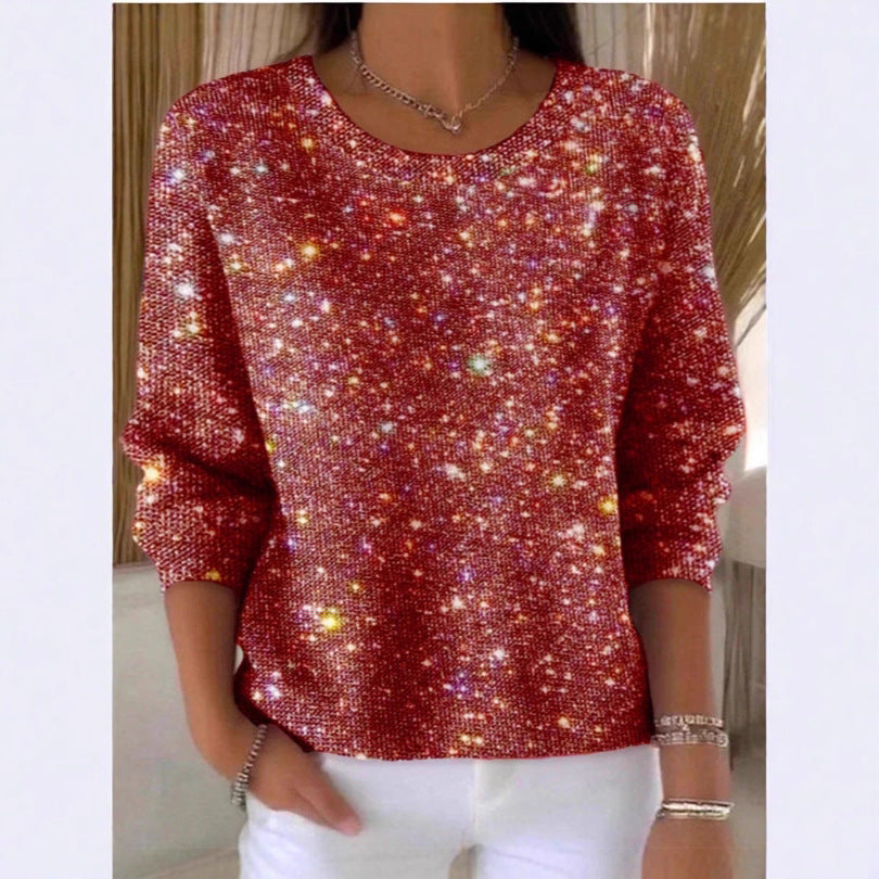 Ladies glitter sweater with round neck and casual fit Chic & Stil