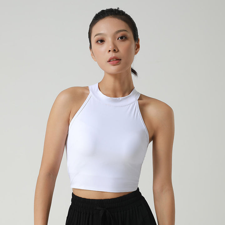 Ladies Sportif Crop-top with high collar and breathable properties Lune London