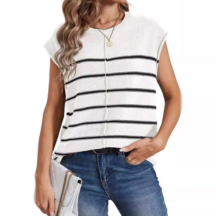 Casual knit tank top for women with trendy striped pattern Lune London