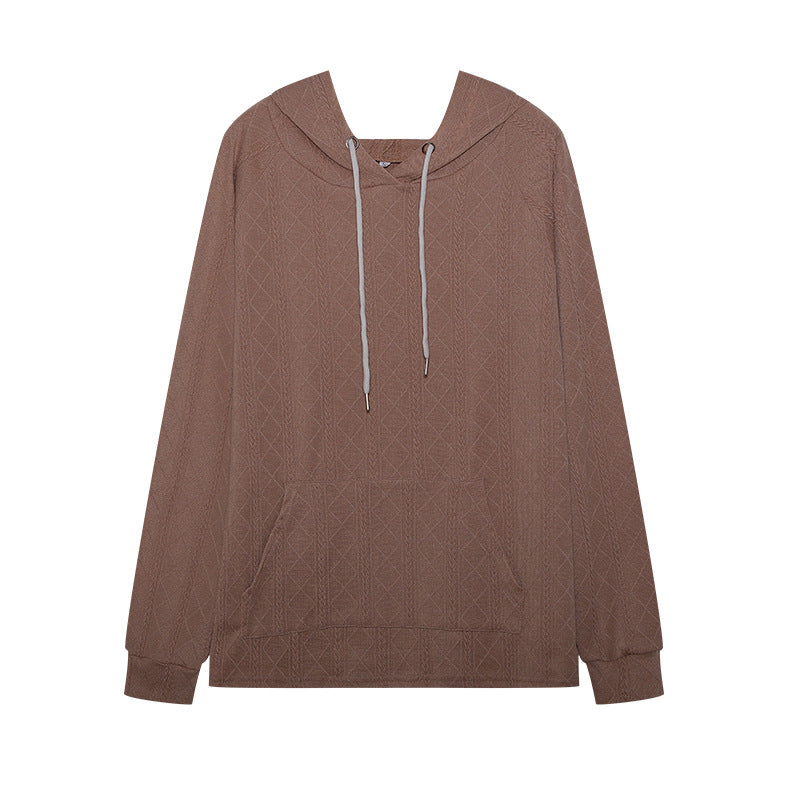 Ladies casual hoodie with textured design and kangaroo pocket Lune London