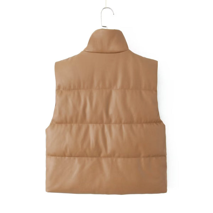 Quilted gilet for women with stand-up collar Lune London