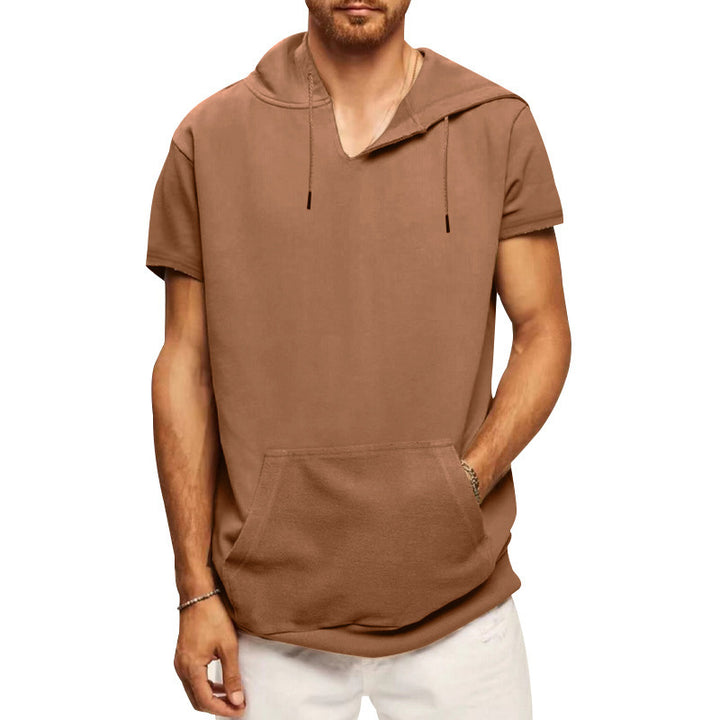 Men's Short Sleeve Hoodie with Practical Kangaroo Pocket Lune London