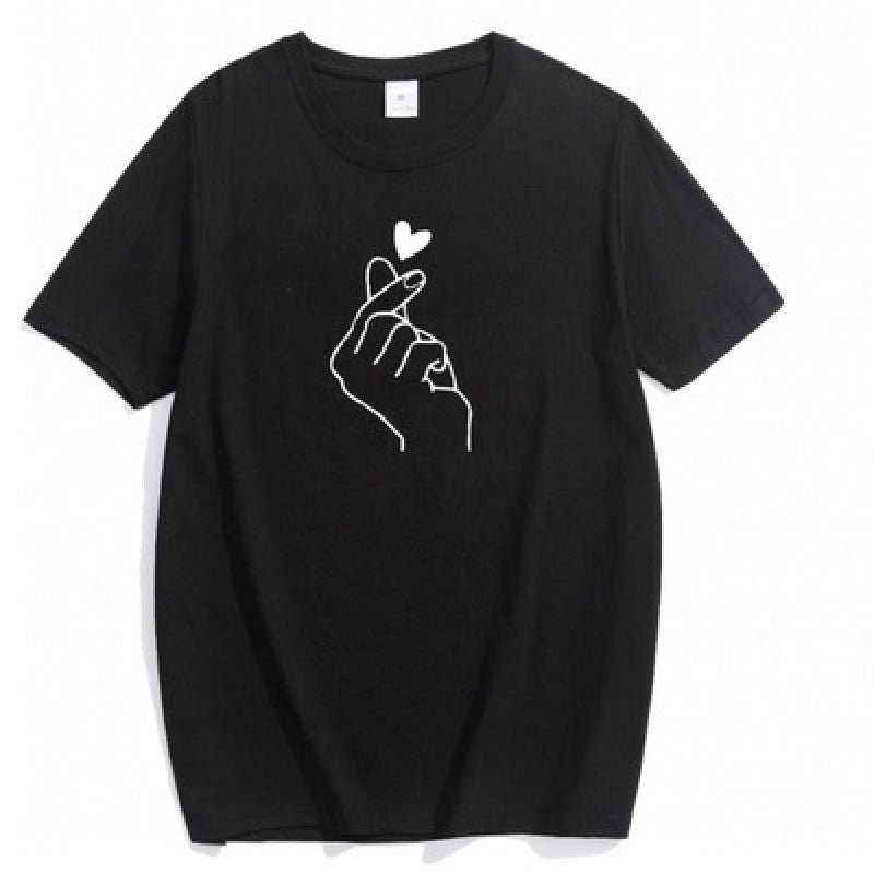 T-shirt femme avec design de cœur créatif et coupe décontractée Chic & Stil