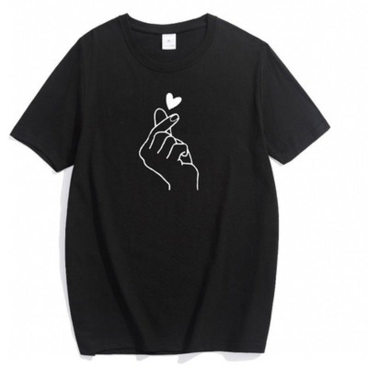 T-shirt femme avec design de cœur créatif et coupe décontractée Chic & Stil