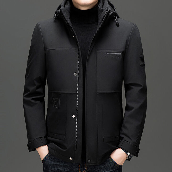 Waterproof transition jacket for men with practical inner lining Lune London
