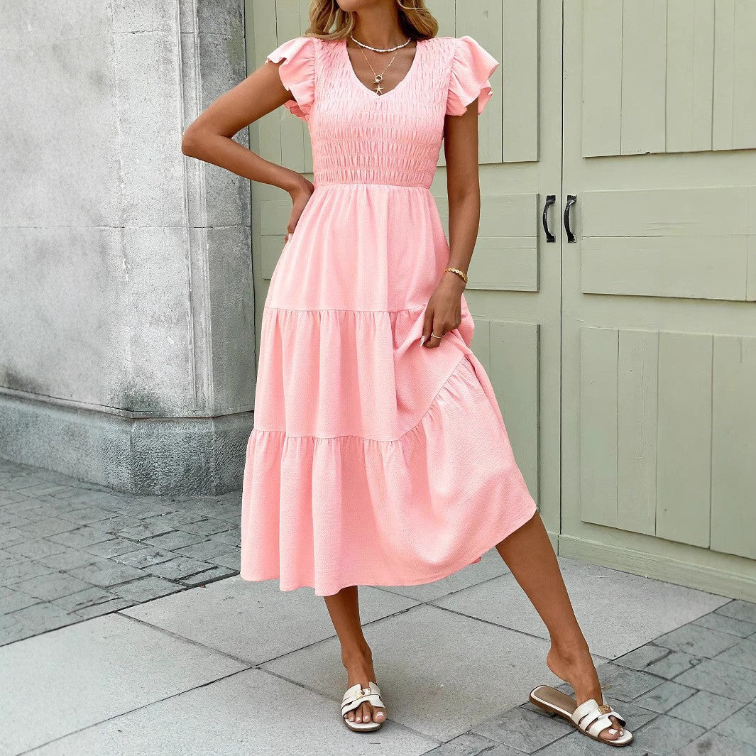 Lune London Fluid Ruffle Midi Dress for Women