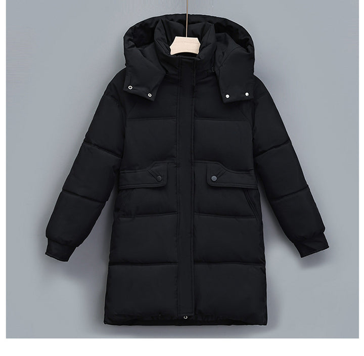 Ladies Long Winter Coat with Removable Hood and Practical Pockets Lune London