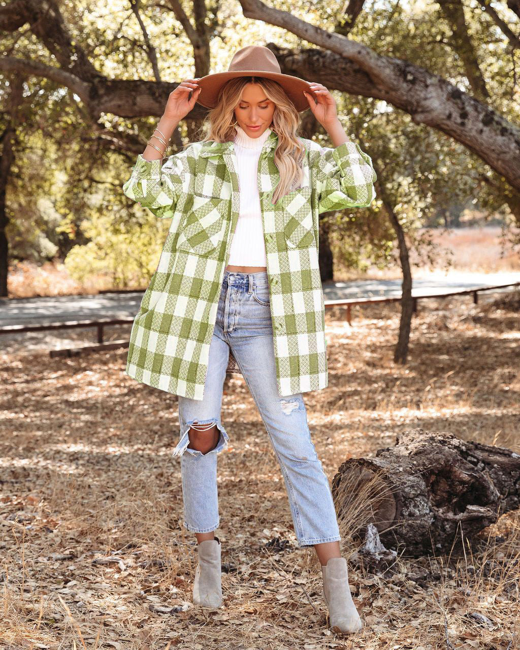 Ladies Vichy Oversized Jacket Lune London