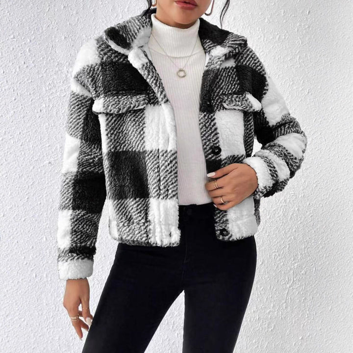 Short checked fleece jacket Lune London