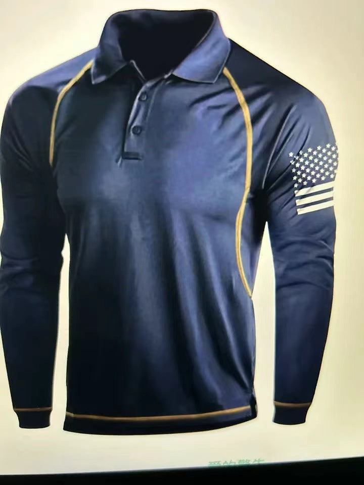 Men's long sleeve polo shirt with a patriotic design and a functional fit Lune London