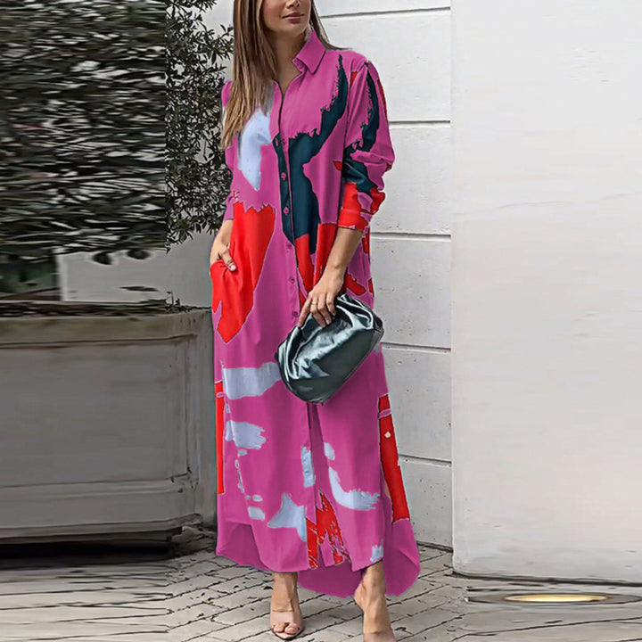 Lune London Women's Long Dress with Artistic Print