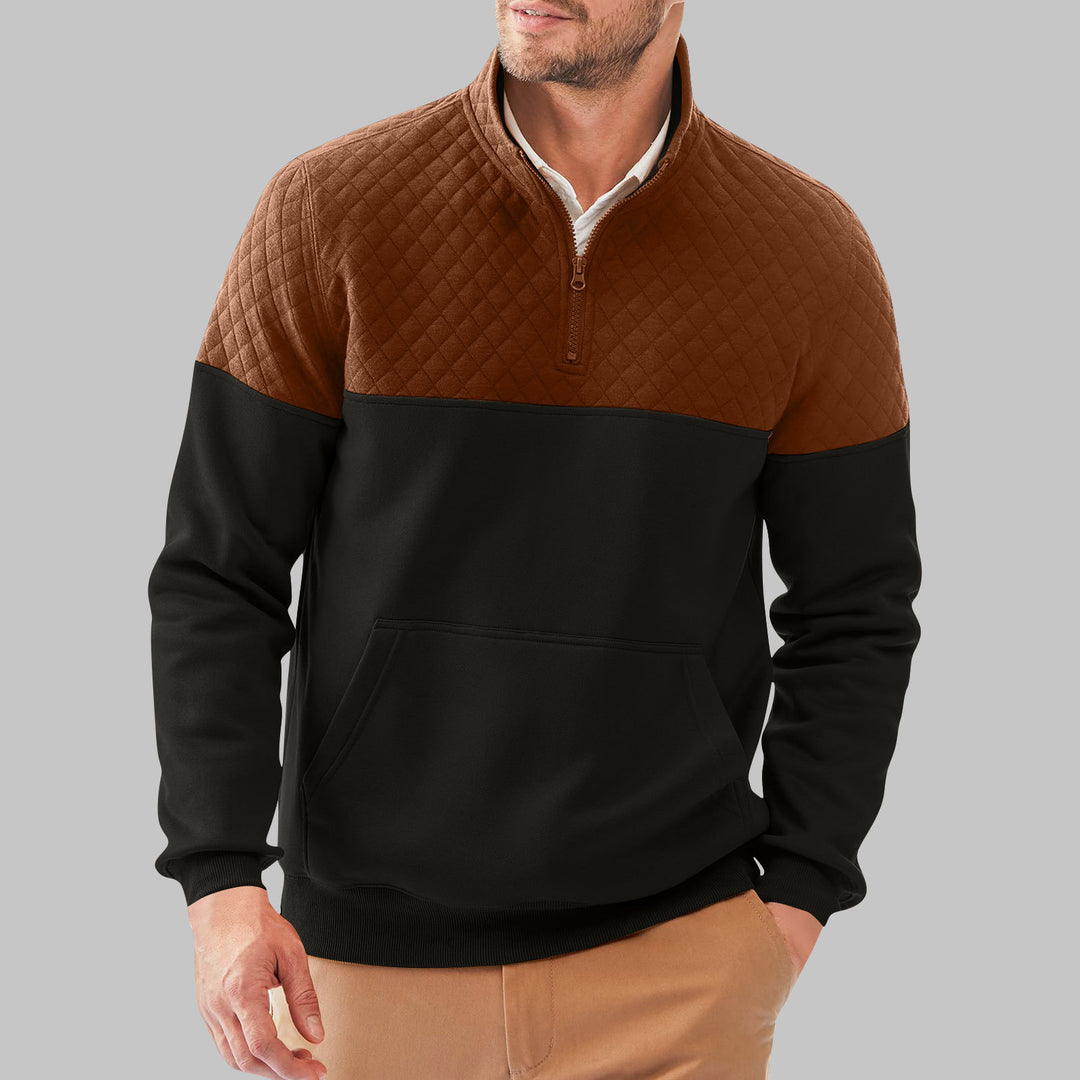 Sporty sweater for men with high collar and pockets Lune London