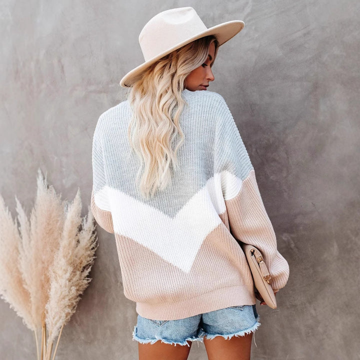Pull tendance femme avec motif chevron graphique Chic & Stil