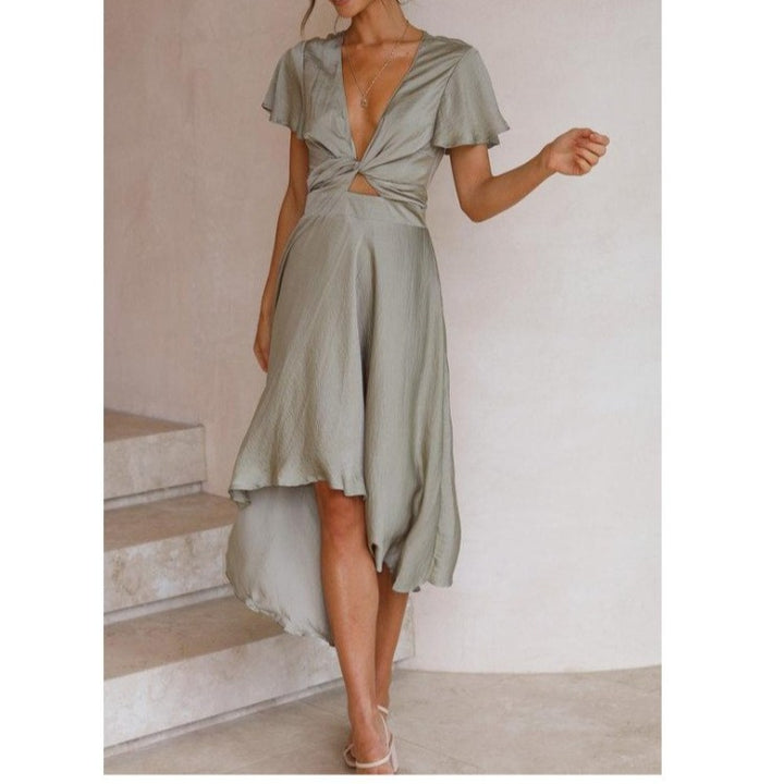 Lune London Women's Midi Tie Dress