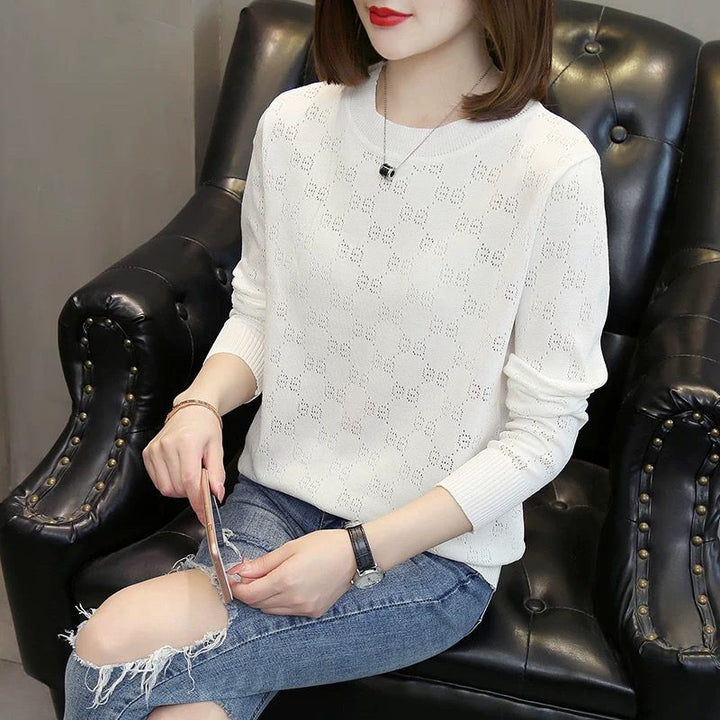 Pull en maille pour femmes avec une texture élégante en motif œillet Chic & Stil