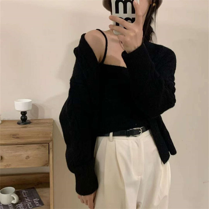 Cardigan pour femmes en maille torsadée avec patte de boutonnage et coupe élégante Chic & Stil