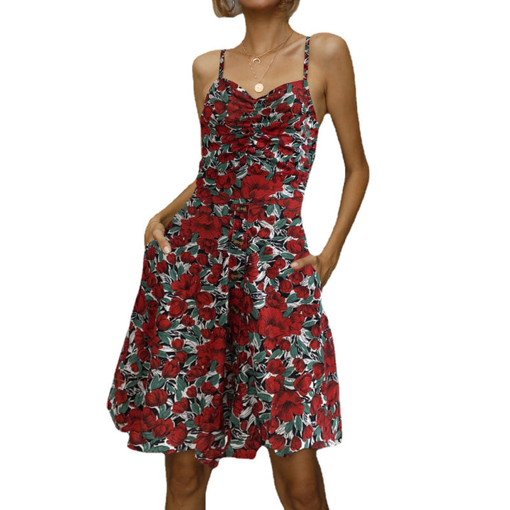 Lune London A-line Button Summer Dress for Ladies