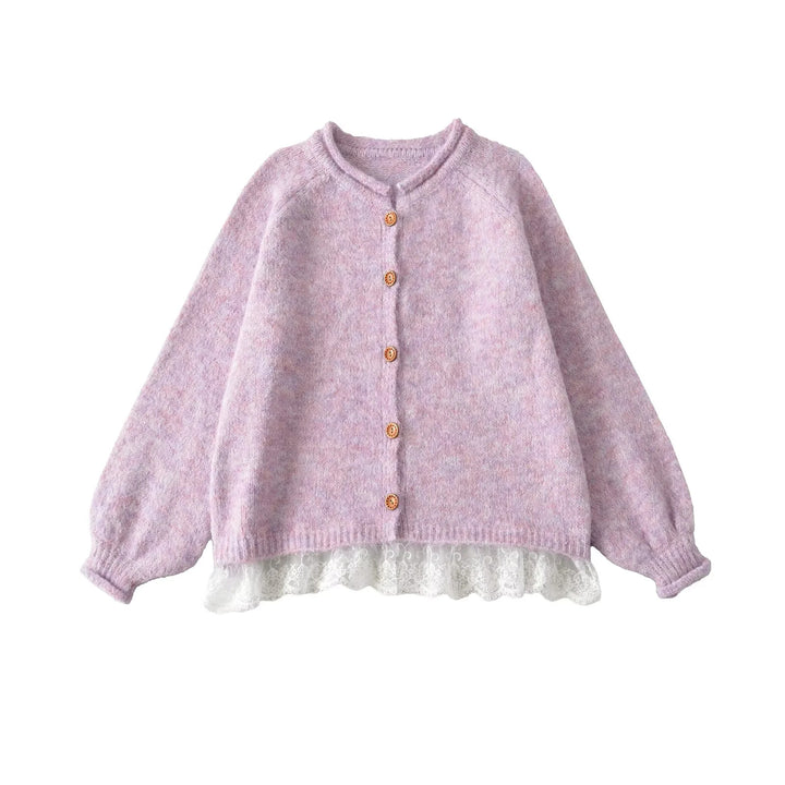 Ladies Elegant Knitted Vest with Lace and Chic Button Detail and Style