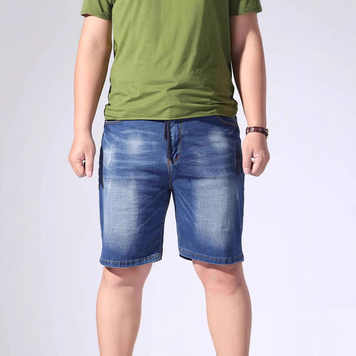 Men's denim shorts with elastic waistband and casual fit Lune London