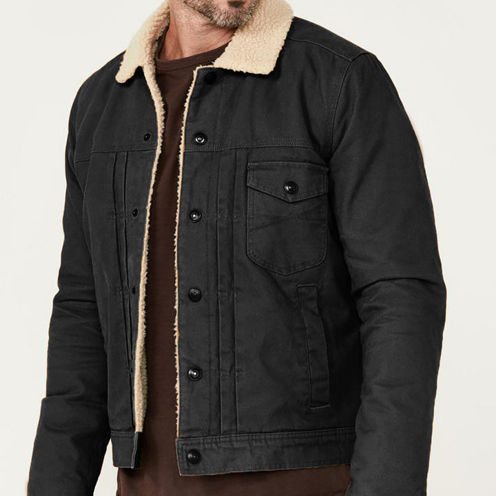 Winter jacket for men made of durable cotton material with teddy lining and practical pockets Lune London
