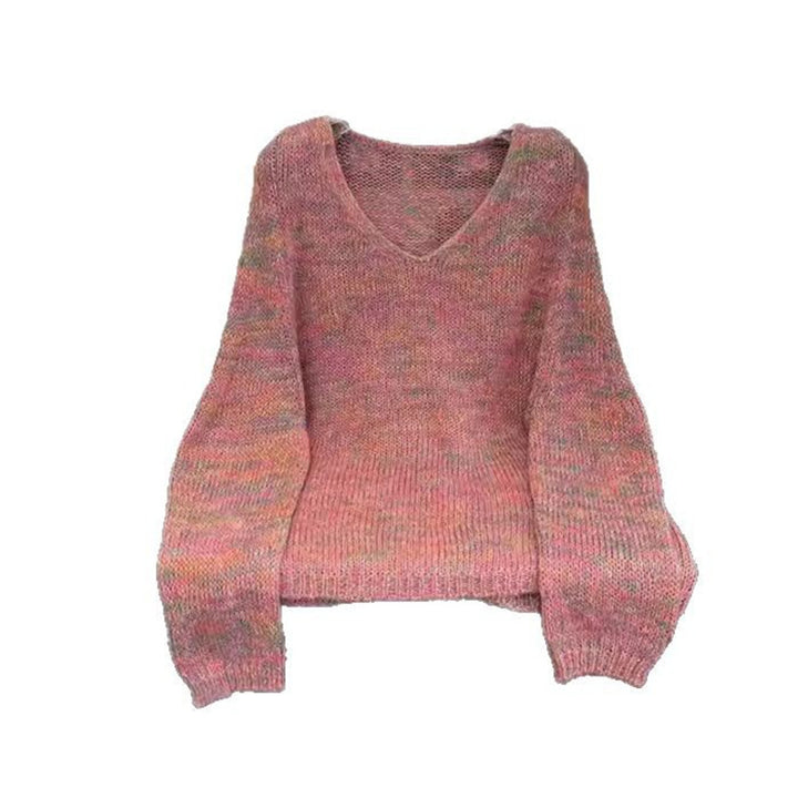 Lightweight knit sweater for women with V-neck and voluminous sleeves Lune London