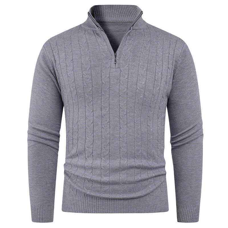 Men's Structured Sweater with ZIP Collar Lune London